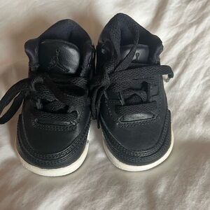 NEW Nike Air Jordan Baby Size 2C All Black Leather Sneakers for Infant